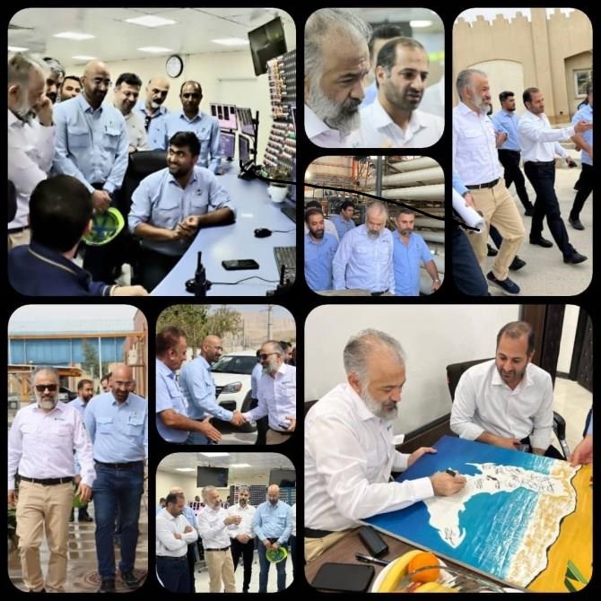 Dr. Hamidreza Saghafi, the director of Petropars Group, along with the accompanying team, visited the headquarters of Petropars Operation and Management Company (POMC) in Kangan and Phase 14 refinery.